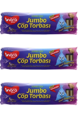 Viora Mavi Özgürlük Kokulu Mavi Çöp Torbası Poşeti 3 x 7'li 72 x 95 CM