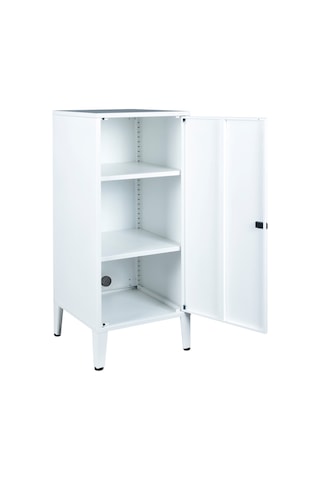 Lande Ziglat Serisi Kilitli Metal Home Office Dolabı Metal Kapaklı Beyaz Ral 9003 450x940x450 Mm Gri-beyaz