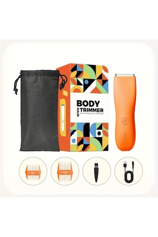 Dashanshop Orange Elektronik Vücut Tıraş Makinesi Erkek Kadın Şarjlı Hassas Tüy Kesme Aleti