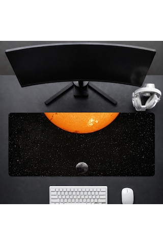 90x40 Cm Uzay Desenli Oyuncu Gaming Mouse Pad Kaymaz Kauçuk Taban Fare Altlığı XXL Mousepad Galaxy Serisi