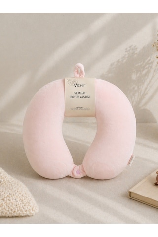 Seyahat Seti Boyun Yastığı Pasaport Kılıfı Valiz Kemeri & Etiketi 4 Lü Travel Set Pembe