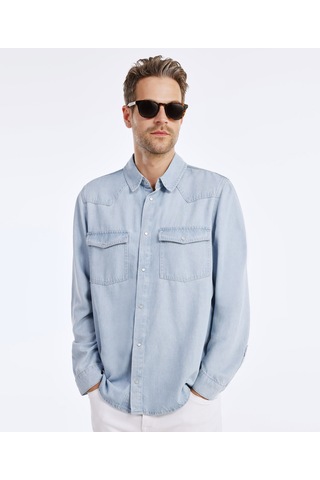 Yargıcı Denim Gömlek 25yegm6004x 485 Mavi