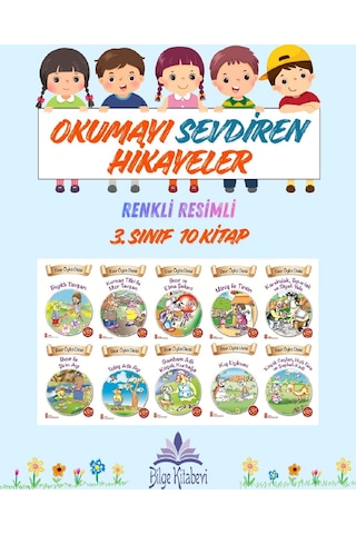 3.sınıf Okumayı Sevdiren Renkli Resimli Hikayeler - 10 Kitap