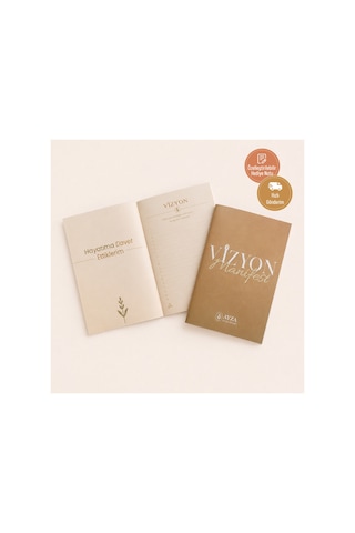 Vizyon & Manifest Defteri 114 Sayfa Hedef, Niyet Ve Manifest Defteri Bej - 914606270 Bej