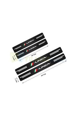 Fiat Linea Karbon Kapı Eşiği Koruma Oto Sticker Etiket 4 Parça