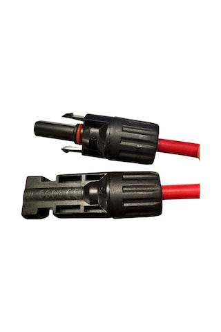 Güneş Paneli Bağlantıları İçin İki Tarafı Mc4 Konnektörlü, Uv Dayanımlı Dc Uzatma Kablo Seti- 1 M Siyah 6 Mm2