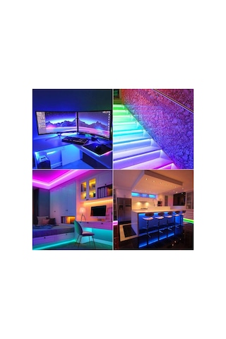 5v Rgb Led Şerit Işık 5m Usb Uzaktan Kumanda Smd 5050 Işıkları Led Şerit Arka İşık Tv Noel Dekor