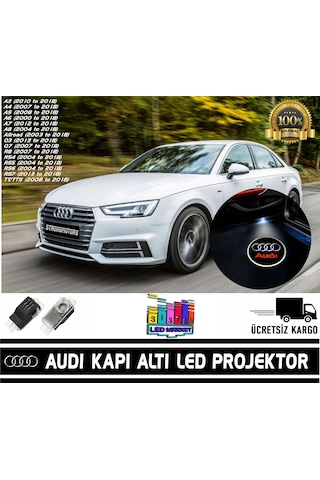 Audi Araçlar İçin Geçmeli Soketli Kapı Altı Led Logo