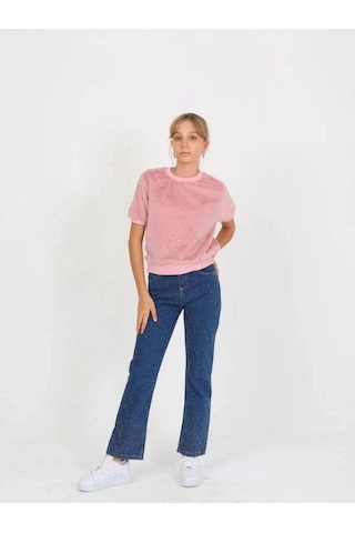 Marions Kız Çocuk Taşlı Jean-15237 Mavi