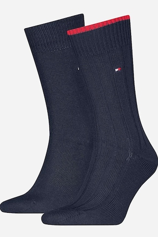 Tommy Hilfiger Structured Ribbed 2 Pack Socks Navy Kalın Pamuklu Uzun Çorap 2 Li Pkt Lacivert