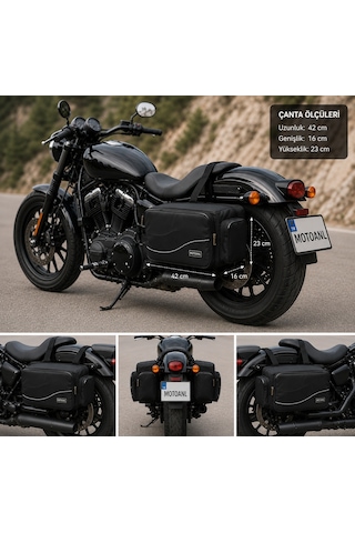 Motosiklet Çanta Soft Yan Heybe Takım Motor Çantası Touring Yan Çanta Siyah