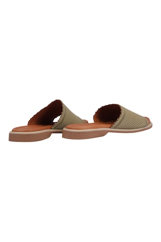 Napa Shoes Kadın Lazer Kesimli Perfore Düz Taban Rahat Terlik Napa-1204 Yeşil