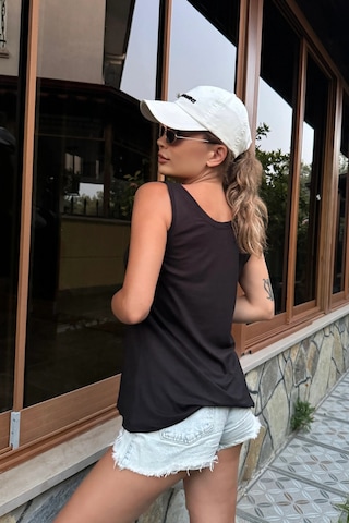 Bb Butik Basic Tiril Tiril Lüx Kalite Penye Viskon Bluz Atlet Lx2811 Siyah