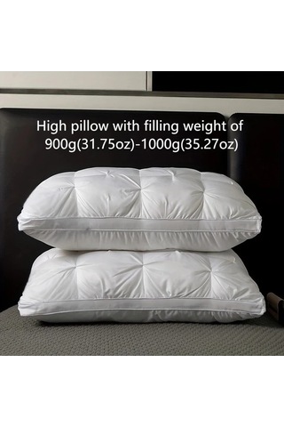 Trendooze Yumuşak Kaliteli Gri Yastık 48x74cm 900g Beyaz, 5 Yıldızlı Otel Sunumuşu Beyaz