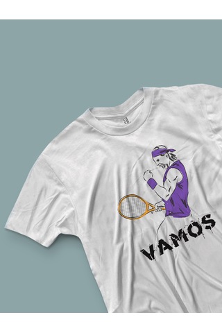 Fnbx Rafael Nadal Vamos Tennis T-shirt Beyaz