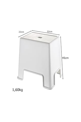 Geseus Banyo Taburesi Büyük Boy Çok Amaçlı Tabure-129-Beyaz