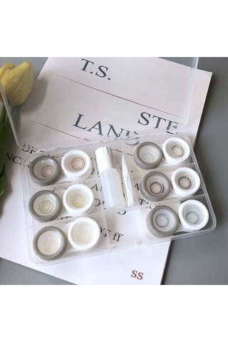 Vkemall 6 Çift Lens Kabı Seti - Çözüm Şişesi, Pens Ve Emme Çubuğu İle Seyahat Dostu