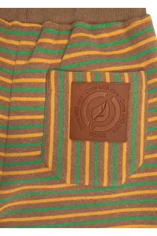 Recycle Pamuk Şardonlu Kışlık Çizgili Kız Çocuk Eşofman Altı Açık Kahverengi