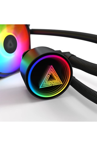 Montech Lightflow Argb 240 Siyah Ultra Sessiz Aıo Sıvı Cpu Soğutucu, 3100 Rpm Pompa, Üçlü Sessiz F