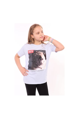 Toontoy Kids Toontoy Unisex Çocuk Önü Baskılı Tişört Mavi