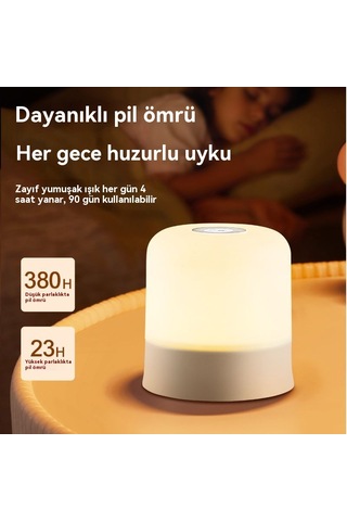 Şarj Atmosfer Gece Lambası Üç Renkli Aydınlatma 3 Renk Şarj Edilebilir