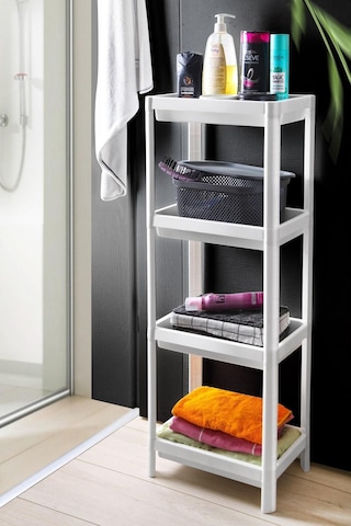 Vesken 4 Katlı Banyo Rafı Mutfak Rafı Balkon Rafı Organizer Raf Dolap Beyaz Beyaz