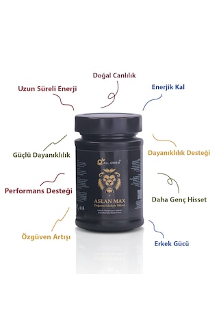 Aslan Max Sağlıklı Doğal İçeriklerin Karışımı Erkekler İçin 250g