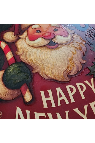 Noel Baba Kapı Ve Duvar Süsü Happy New Year 30x30