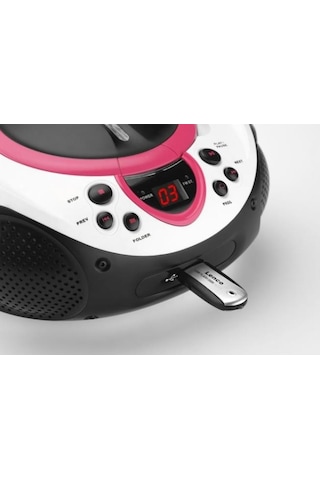 Lenco SCD-38 Pembe Taşınabilir Müzik Seti Radyo CD Çalar MP3 USB