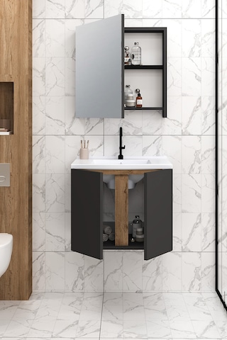 %100 Mdf 65 Cm Lavina Banyo Dolabı Beyaz
