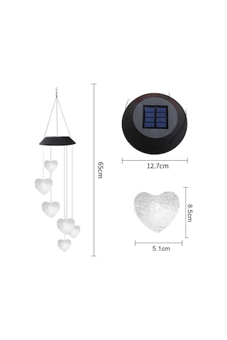 Yifomall Güneş Enerjili Kalp Şekilli Fenerli Zil, Bahçe Çiçek Bahçesi İçin Ip65 Su Geçirmez Renkli Işıklandırma Aygıtı