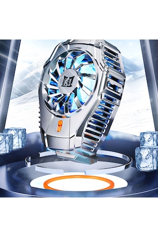Kilifone - Telefon Soğutucu Fan N15 Gümüş Kaplama 2 Kademeli Tec Soğutma Sistemli Telefon Soğutucu Fan - Gümüş - T28594