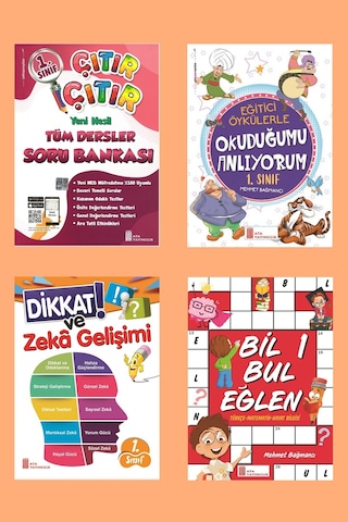 1.sınıf Eğlenceli Yaz Tatil Seti Çıtır Soru Bankası + Okuduğumu Anlıyorum+ Bil Bul +dikkat Ve Zeka