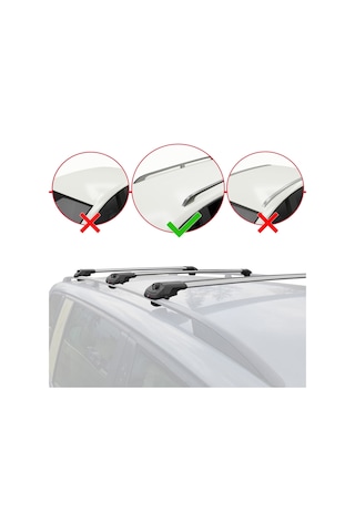 Toyota Rav4 2013-2018 Arası İle Uyumlu Ace-1 Ara Atkı Tavan Barı Gri 3 Adet Bar
