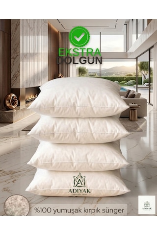 4'lü Set Kırlent Içi Yastık Vip Kalite - %100 Yumuşak Kırpıntı Sünger Ekstra Dolgun Kırlent Içi 45 x 45