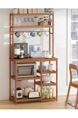 Kahve Köşesi Mutfak Bangosu Ahşap Masif Kahverengi