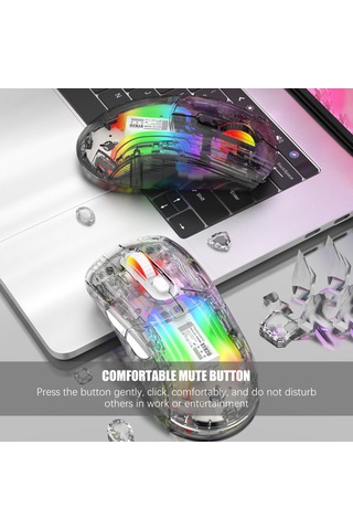 Reedark Xyh20  Bt5.0 2.4g Kablosuz  3 Modlu 2.4g Kablosuz Bt5.0 Ve Usb Kablolu Şeffaf Rgb