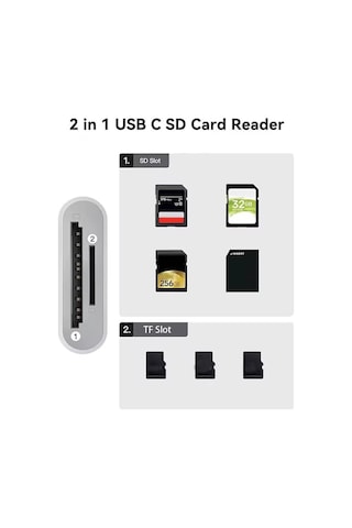 Nk1023 2&apos Si 1 Arada Telefon Ve Pad İçin Type-c Den Sd Karta Otg Sd/tf Bellek Dönüştürücü Tak Çalıştır Kart Okuyucu