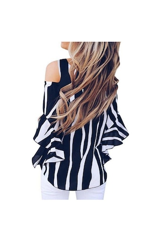 Kadın Gömlek Yuvarlak Yaka Askısız Bol Dikey Çizgili Günlük Üst Bordo