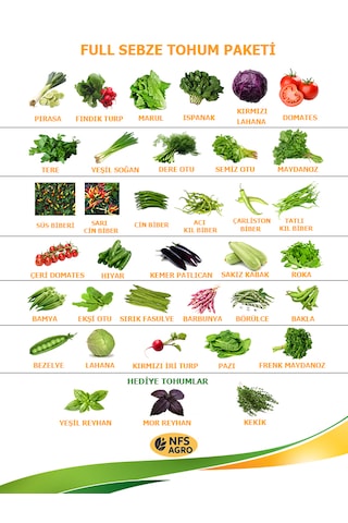 Sebze Tohumu - Full Sebze Tohum Paketi 1 Adet
