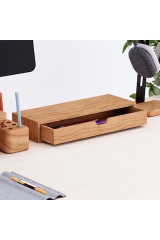 Desna Tek Katlı Tek Çekmeceli Dolap - Kiraz 34 Cm Uzunluk X 12.1 Cm Derinlik X 5.8 Cm Woodsaka Doğal Ahşap