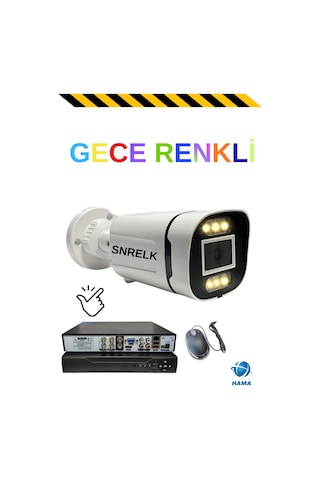 Snrelk Sencrom Hama 3 'lü 1080p Full Hd 320 Gb Gece Renkli Güvenlik Kamerası Set