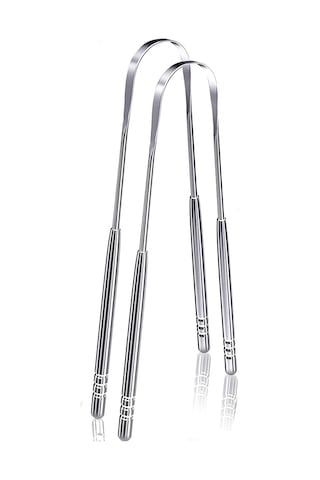 Soillium Metal Güöüş Renk Sağlam Saplı Dil Sıyırıcı Ağız Dil Bakımı