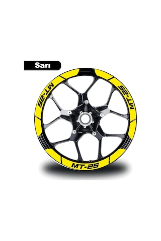 One Vıp Sale Sarı Yamaha Mt-25 Geniş Jant Sticker Modeli Moto Aksesuar