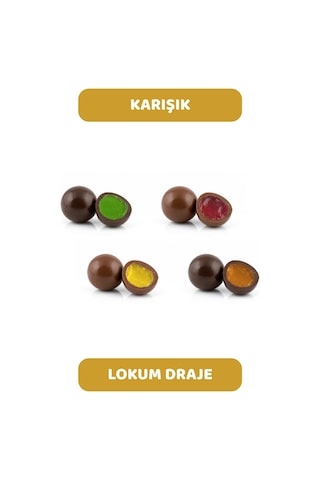 Karışık Aromalı Lokum Draje Limon, Çilek, Portakal, Nane 500 Gr