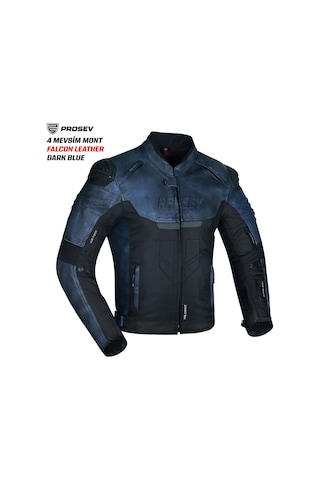 Prosev Falcon Leather 4 Mevsim Mont Dark Blue 3xl