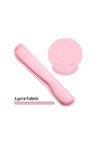 Besthome1 Erzurum Ergonomik Klavye Ve Fare Wrist Pad Seti - Lycra Yüzeyli Hafıza Köpüğü - Gri