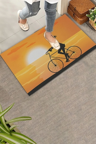 Valerine Life Özgürlüğün İzinde Sarı Renkli Welcome Hoş Geldiniz Kapı Önü Paspası 45x70cm Kahverengi