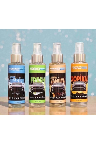 Trendwax 4lü Oto Parfümü Seti Aqau Marine, Tropikal,fresh, Avrupa Vanilya Kokusu