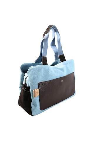 Biem Accessory Biem Açık Mavi-kahve Denim Salaş-retro Taş Trok Döşemeli Çok Gözlü Çanta Çok Renkli